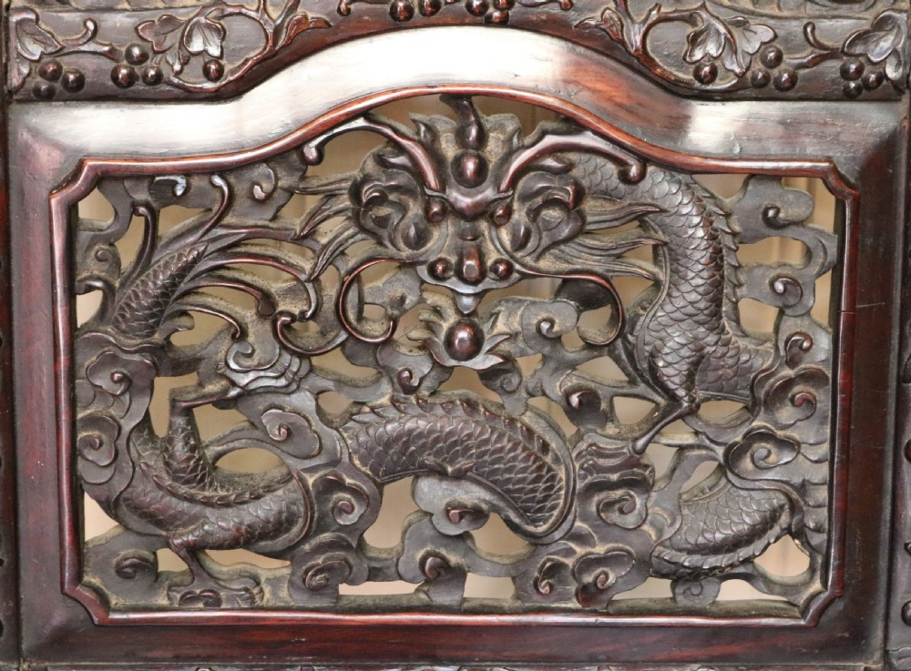 Intricately Carved Chinese Hardwood Chair View V
