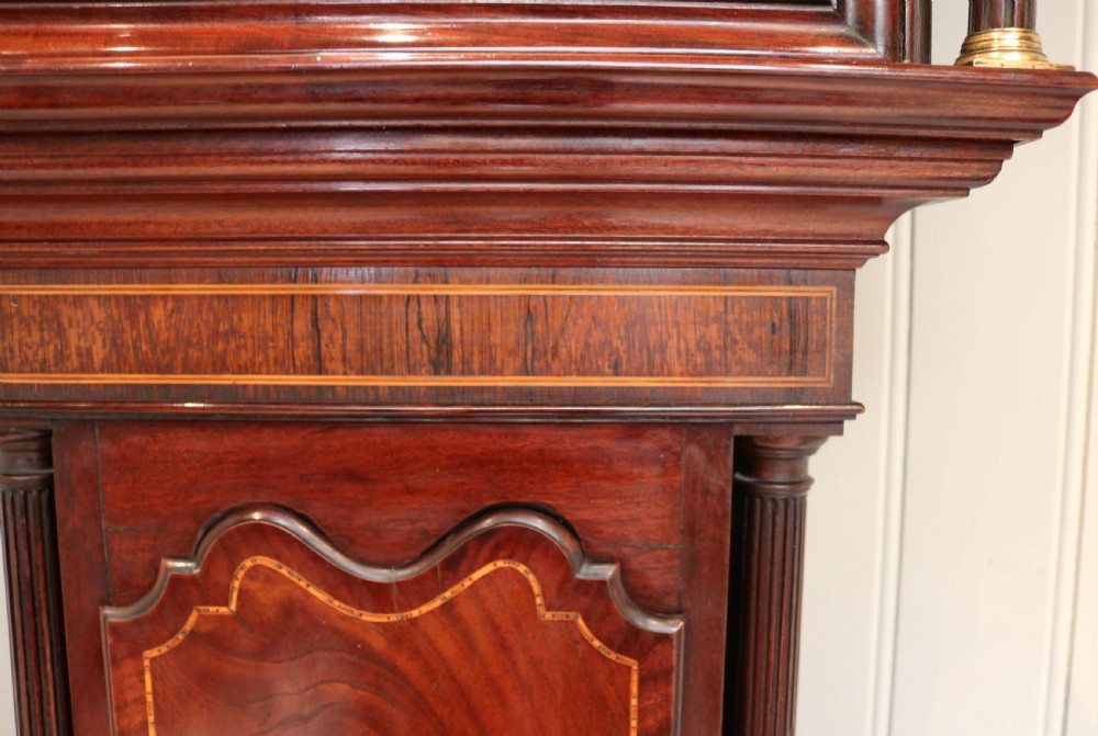 Mahogany and Inlay Centre Seconds Longcase Clock (England, c. 1790 to c. 1800) View V