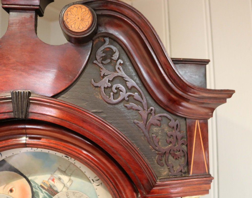 Mahogany and Inlay Centre Seconds Longcase Clock (England, c. 1790 to c. 1800) View VIII