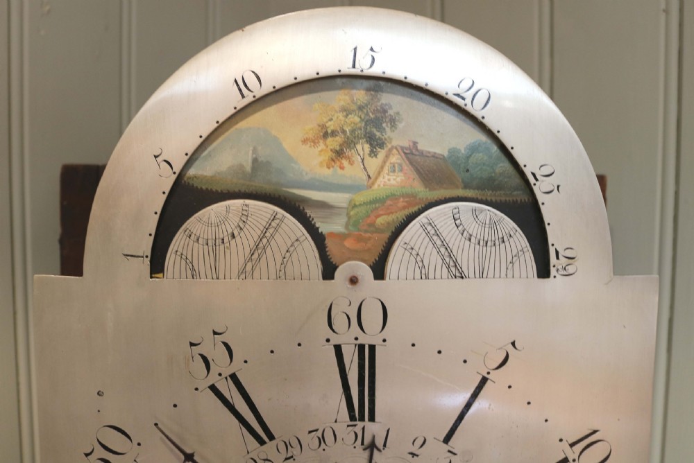 Mahogany and Inlay Centre Seconds Longcase Clock (England, c. 1790 to c. 1800) View XII