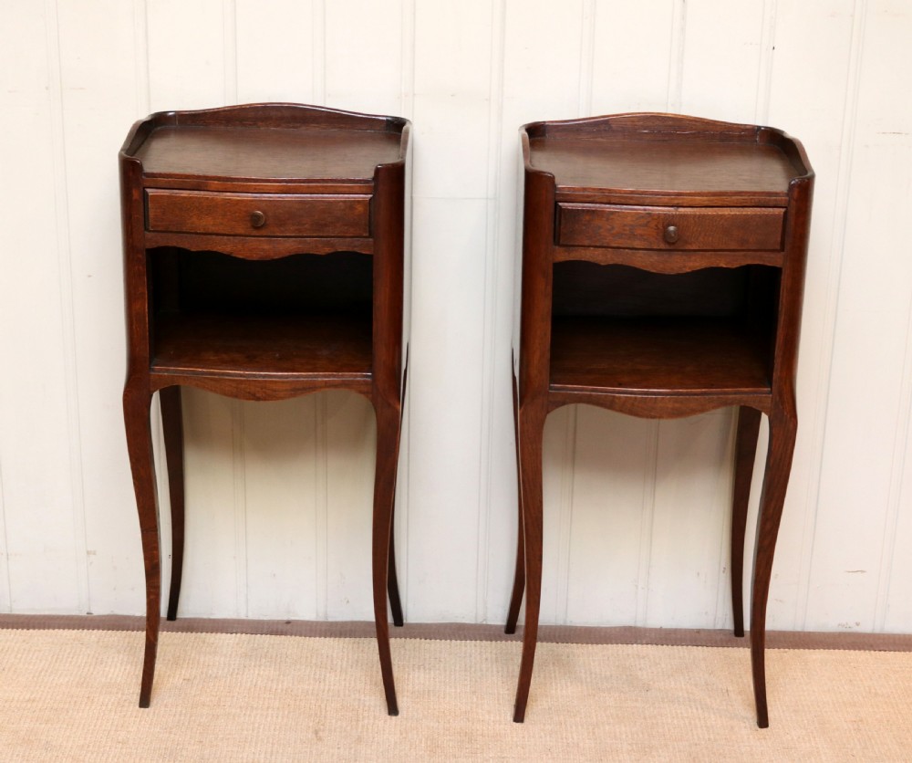 Pair Of French Oak Bedside Cabinets 
