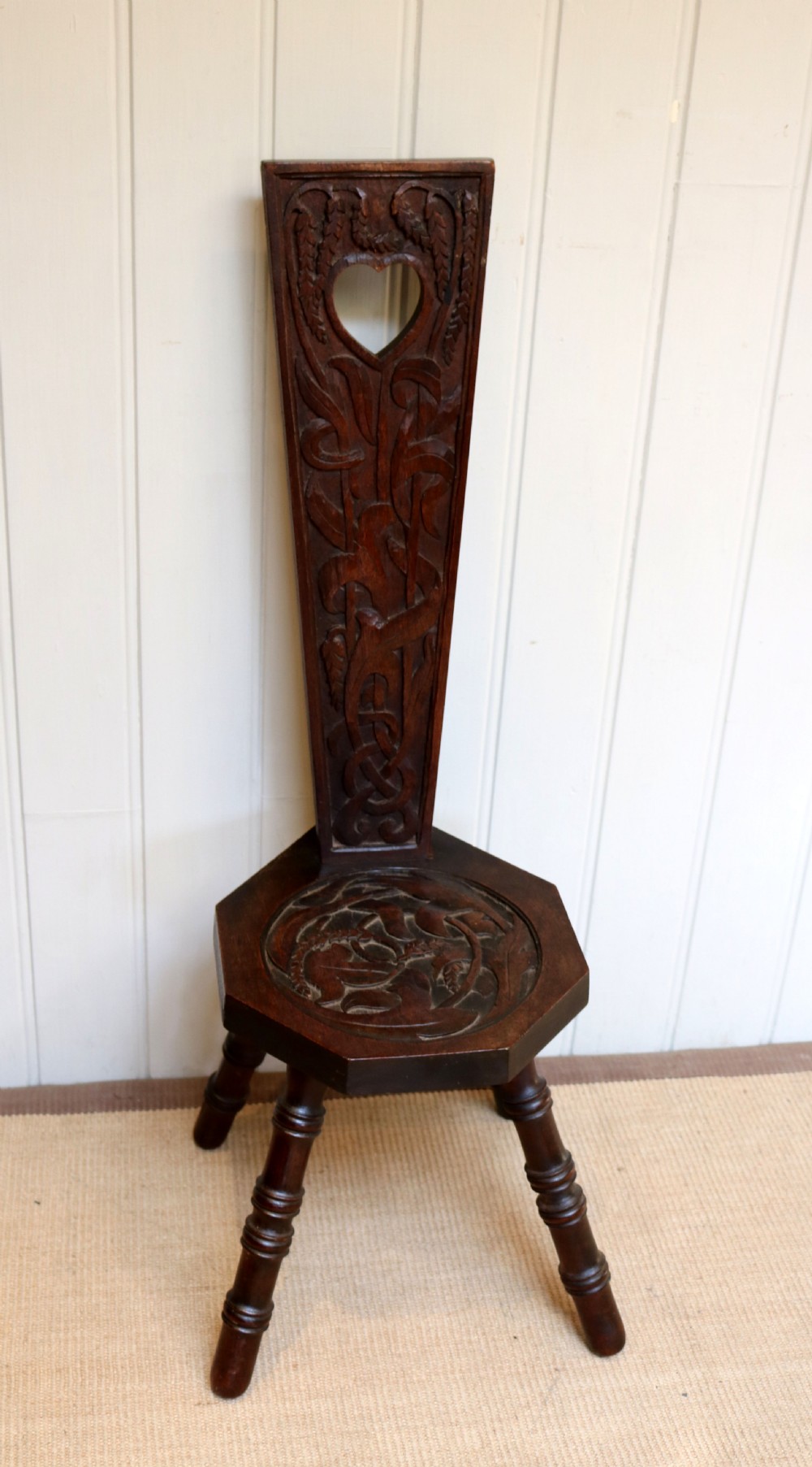 Carved Oak Spinning Chair View II