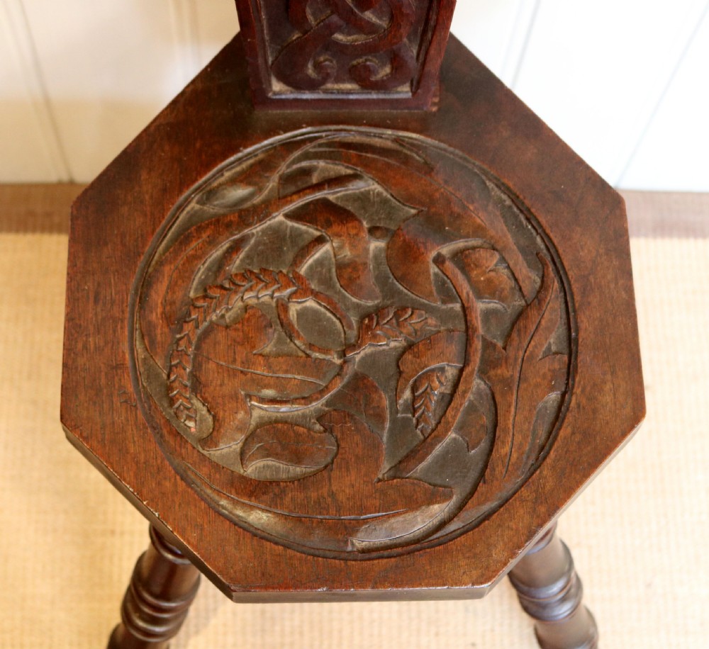 Carved Oak Spinning Chair View IV