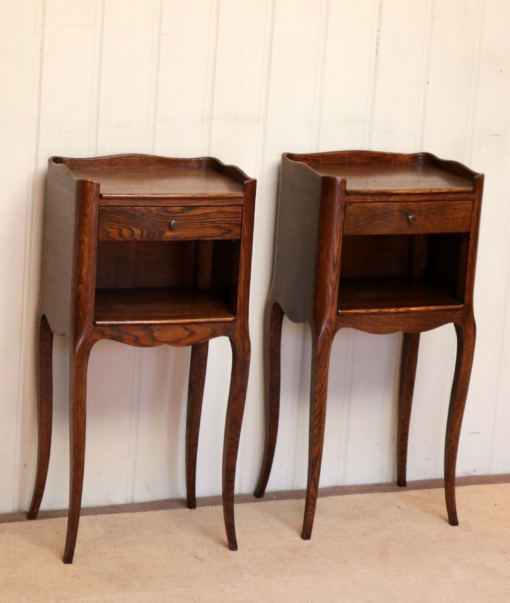 Pair Of French Oak Bedside Cabinets