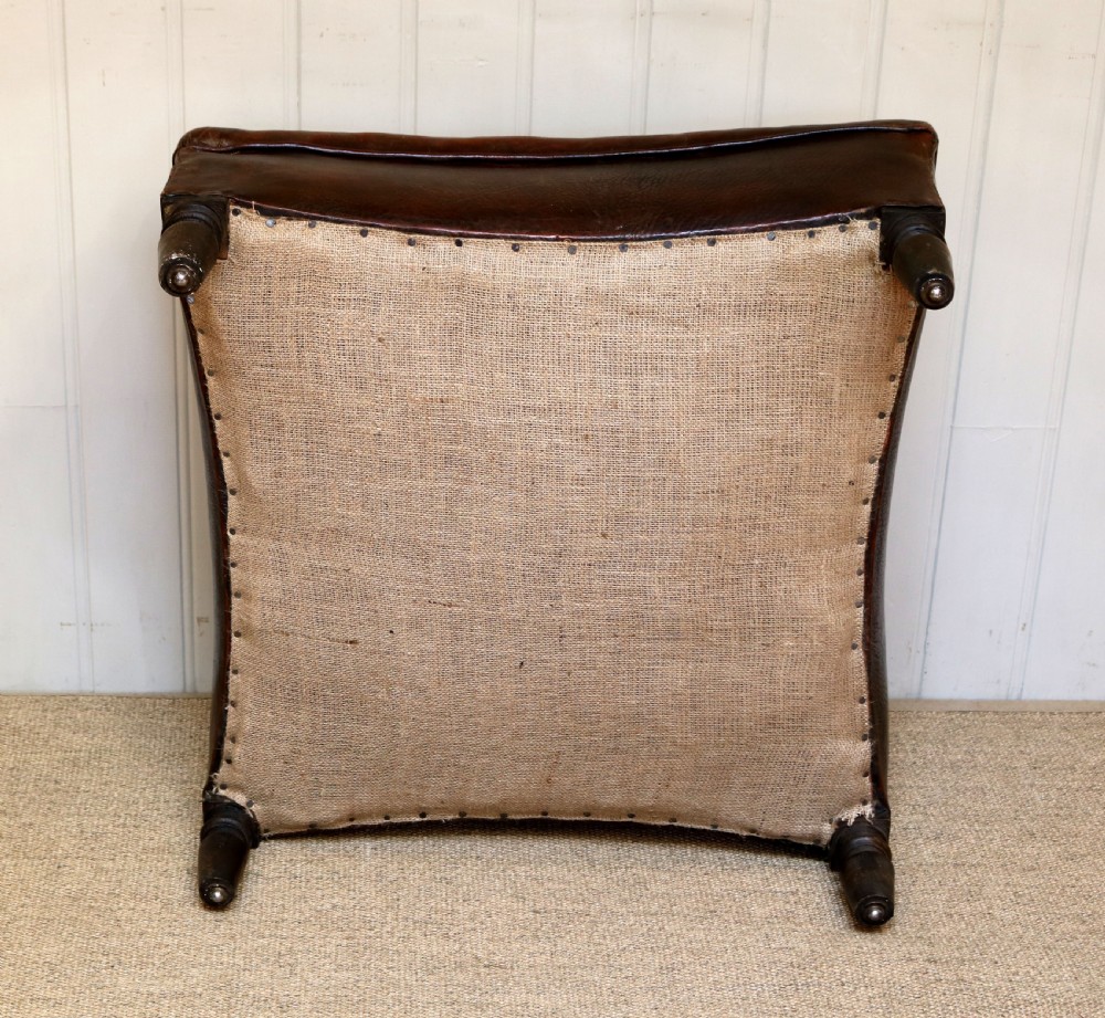 French Leather Foot Stool  View VIII