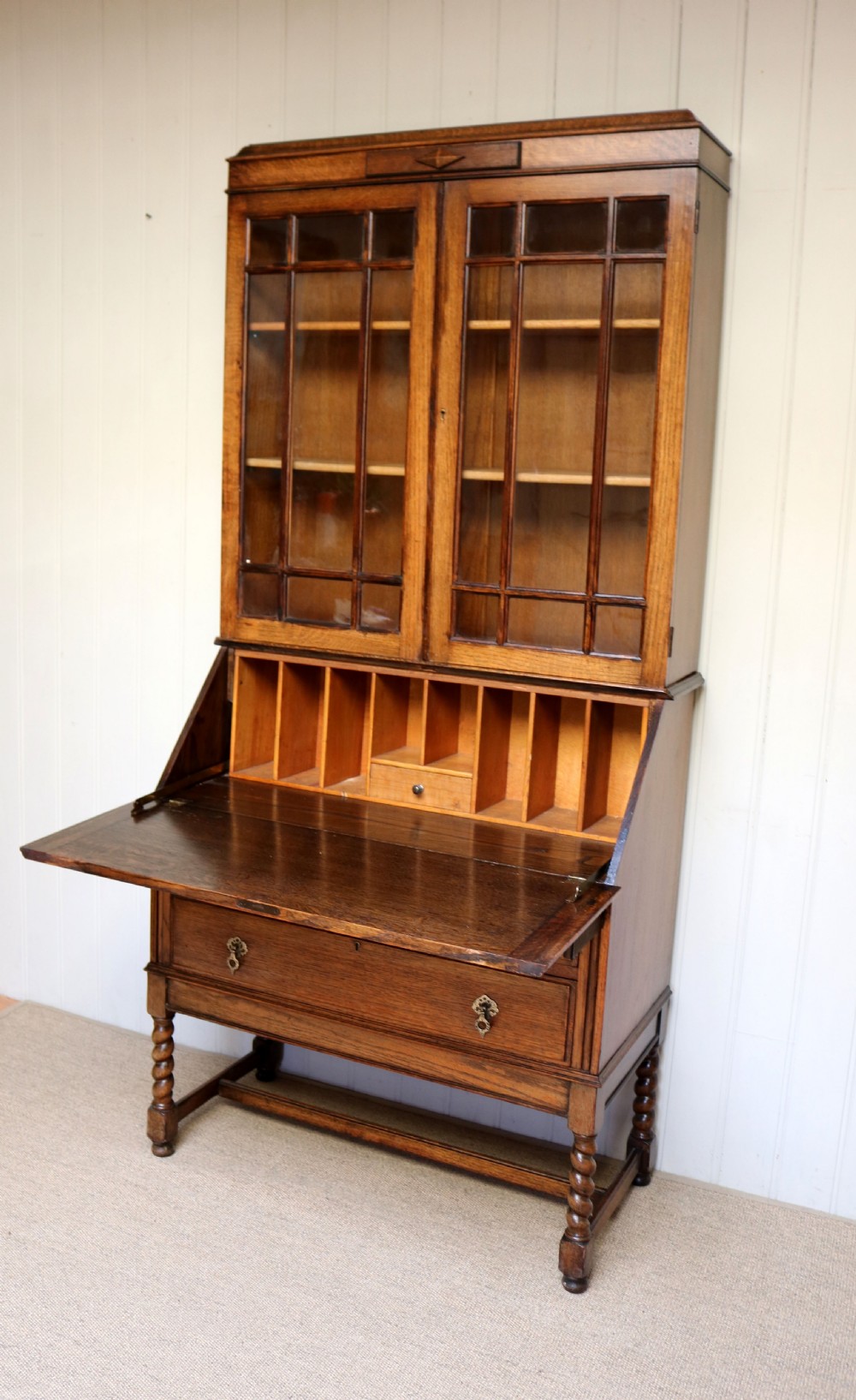 Oak Bureau Bookcase View IV
