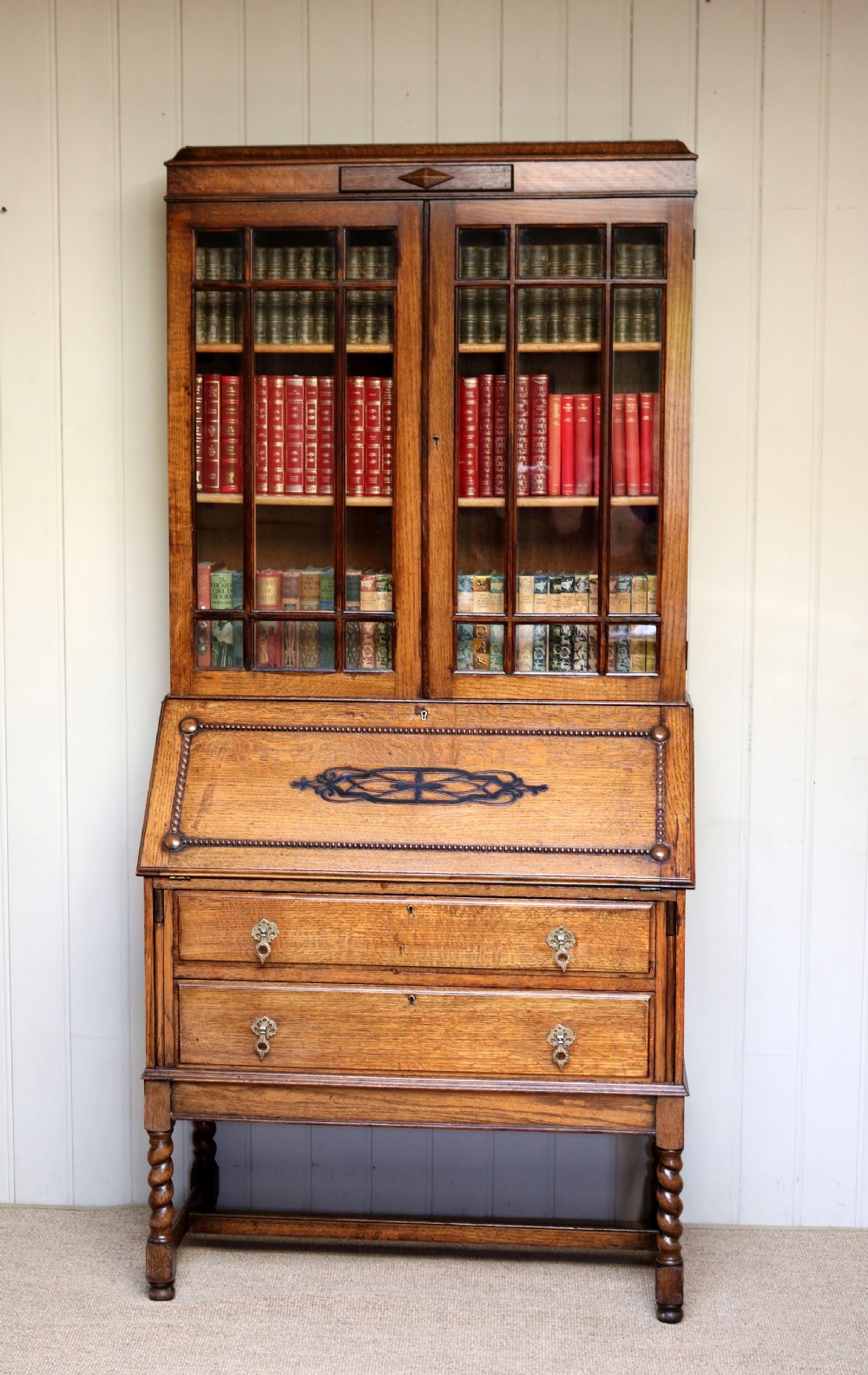 Oak Bureau Bookcase View V
