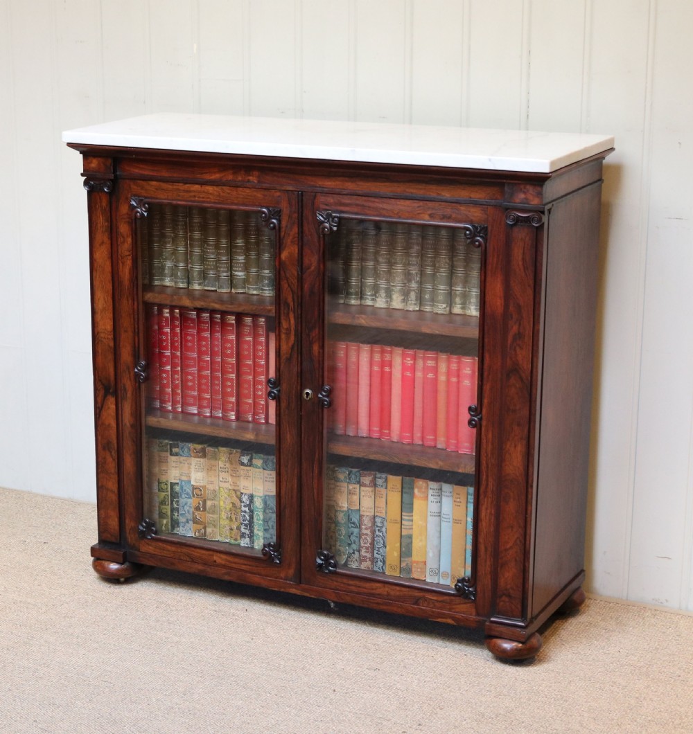 Good Quality Early Victorian Rosewood Display Bookcase