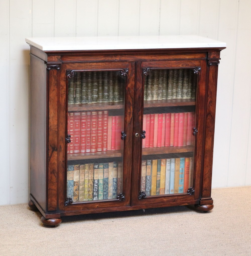 Good Quality Early Victorian Rosewood Display Bookcase View II