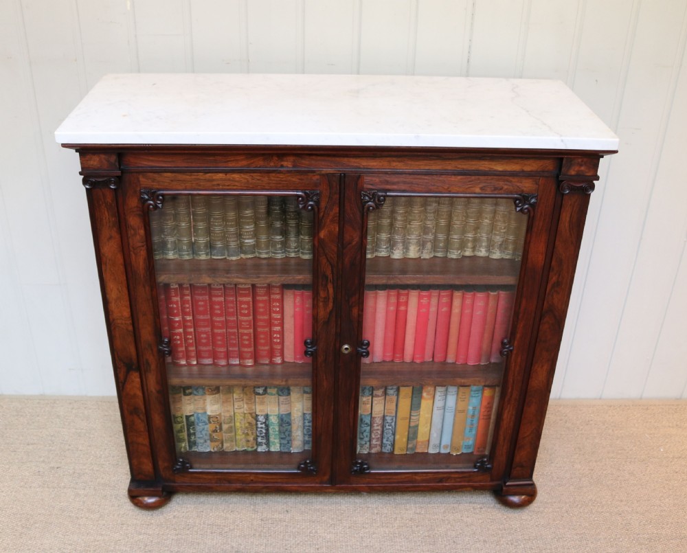 Good Quality Early Victorian Rosewood Display Bookcase View III
