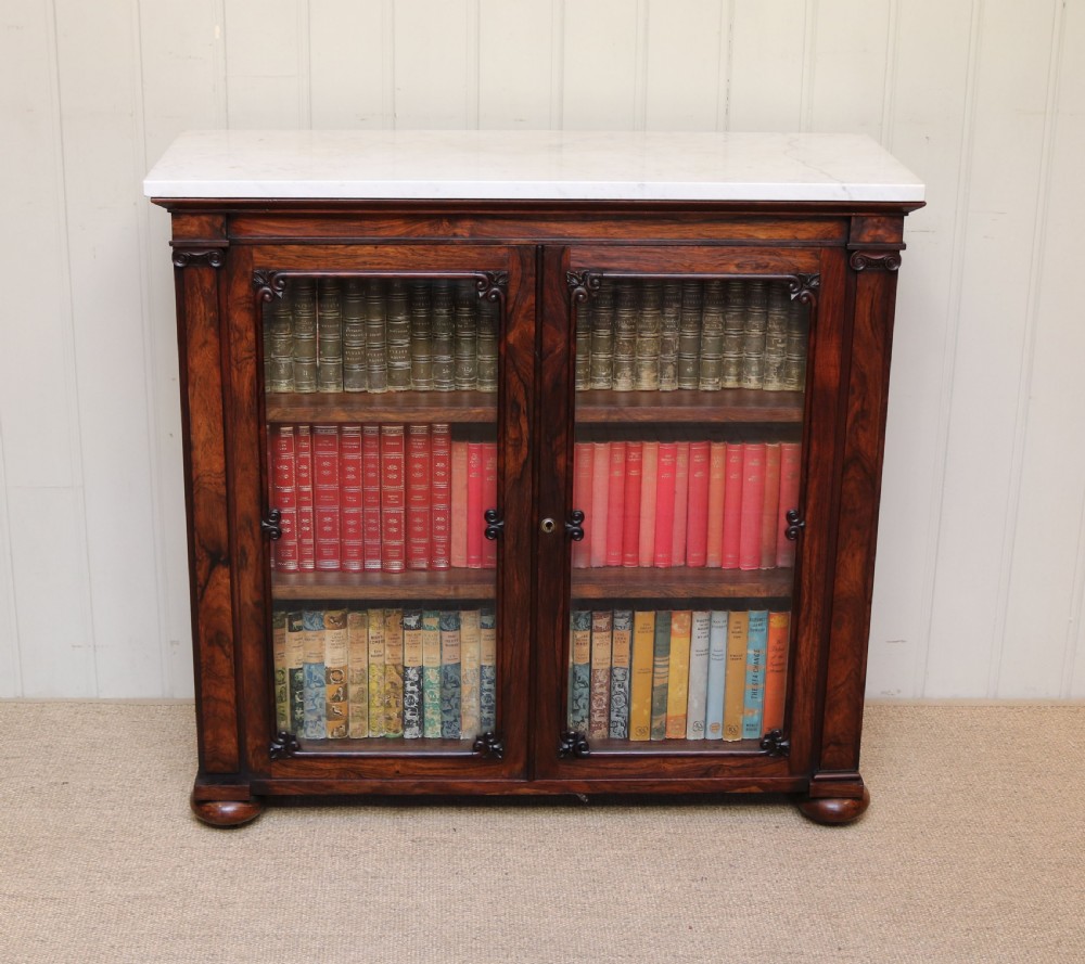 Good Quality Early Victorian Rosewood Display Bookcase View IV