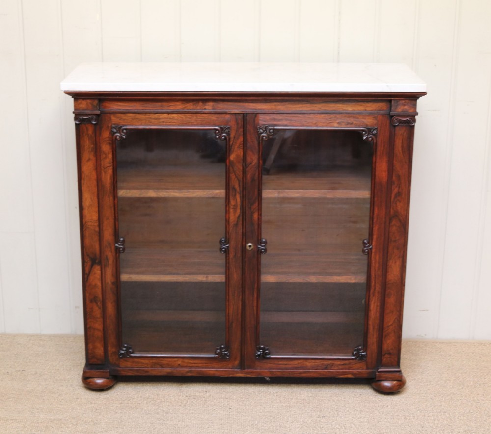 Good Quality Early Victorian Rosewood Display Bookcase View VII