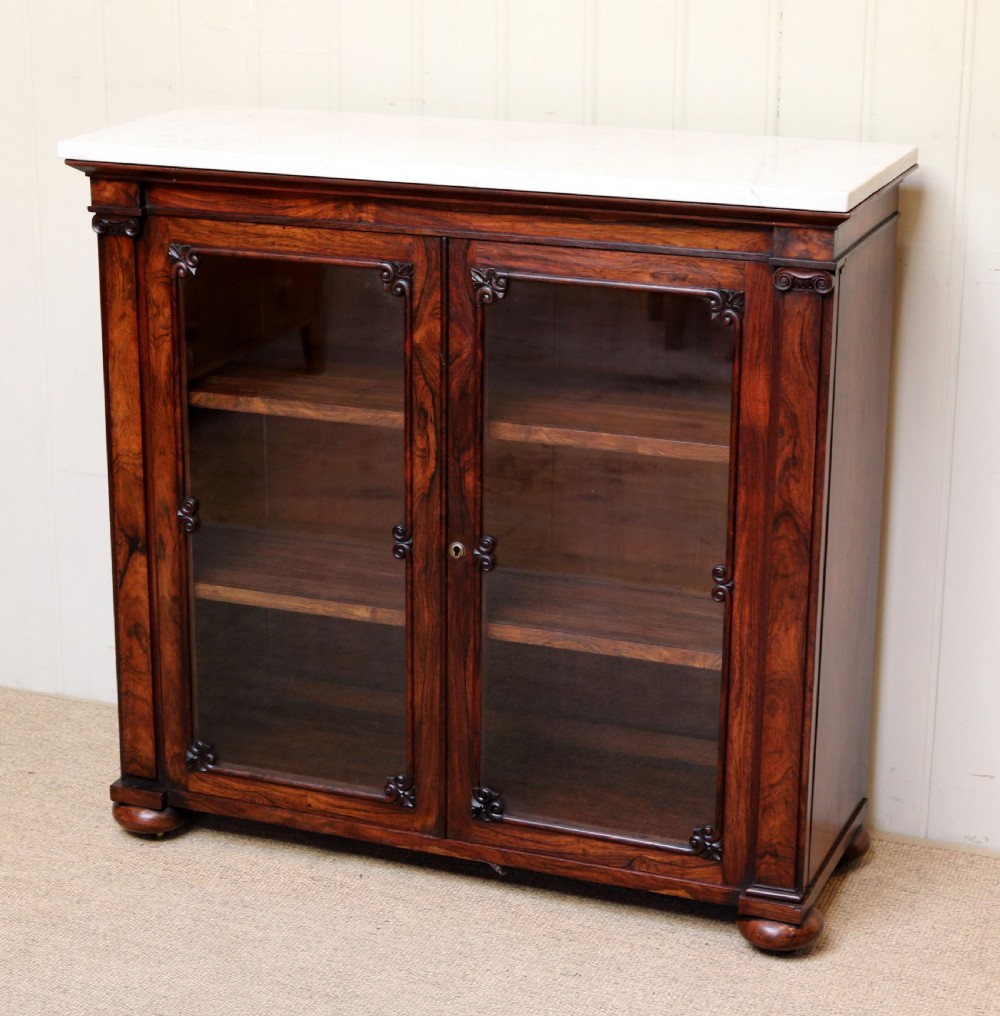 Good Quality Early Victorian Rosewood Display Bookcase View VIII