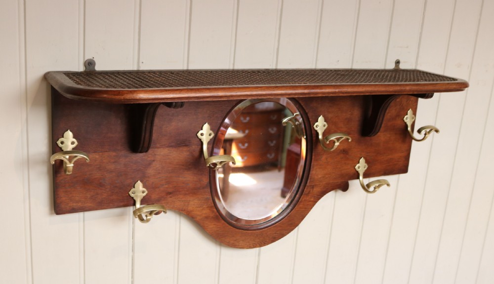 French Oak Mirrored Hall Shelf View VII
