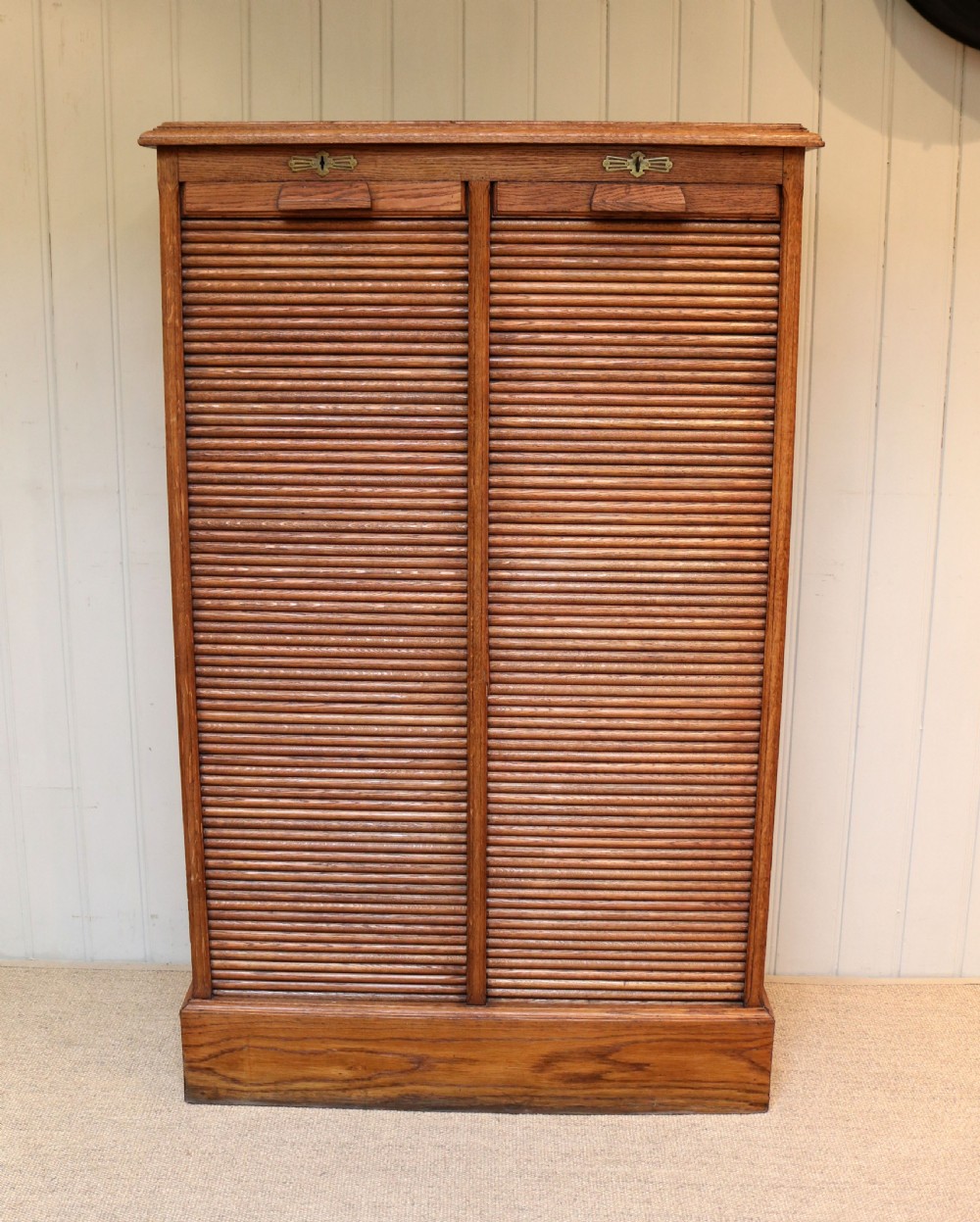 French Oak DoubleTambour Front Filing Cabinet View III