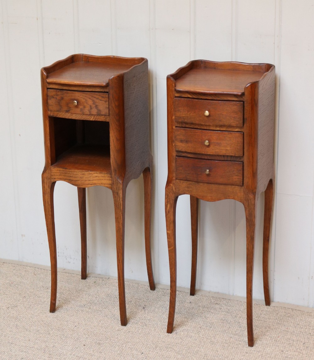 Pair Of Small Proportioned Oak Bedside Cabinets