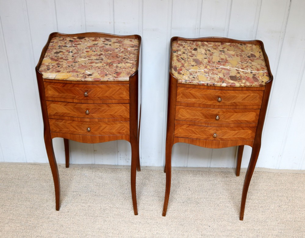 Pair of French Tulipwood Bedside Cabinets  View III
