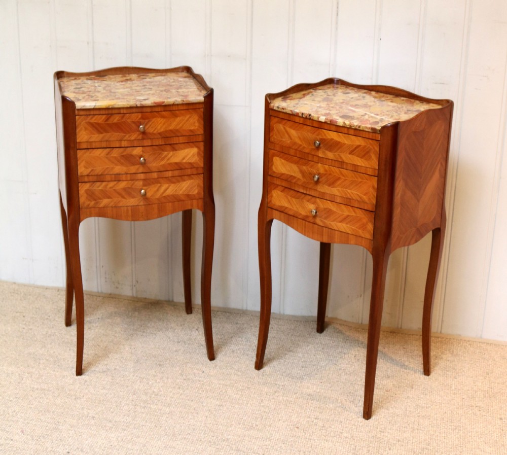 Pair of French Tulipwood Bedside Cabinets  View IV