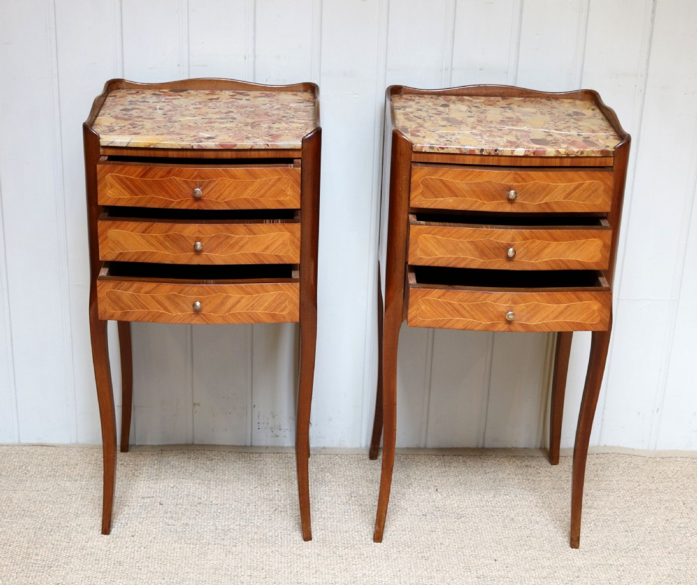 Pair of French Tulipwood Bedside Cabinets  View V