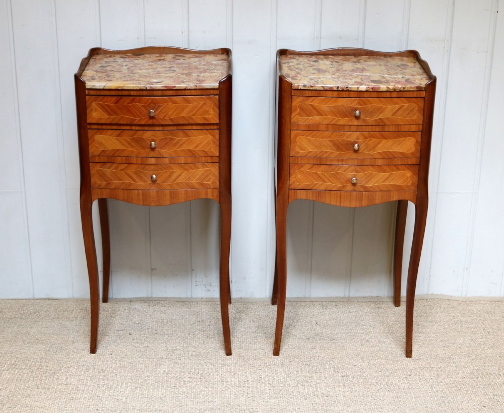 Pair of French Tulipwood Bedside Cabinets  View VIII