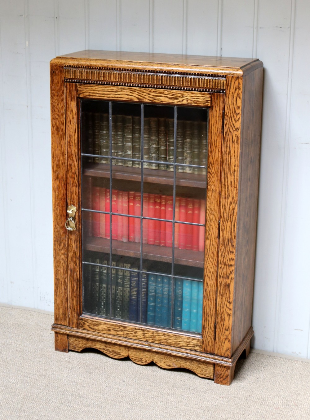Small Oak Glazed Bookcase View III
