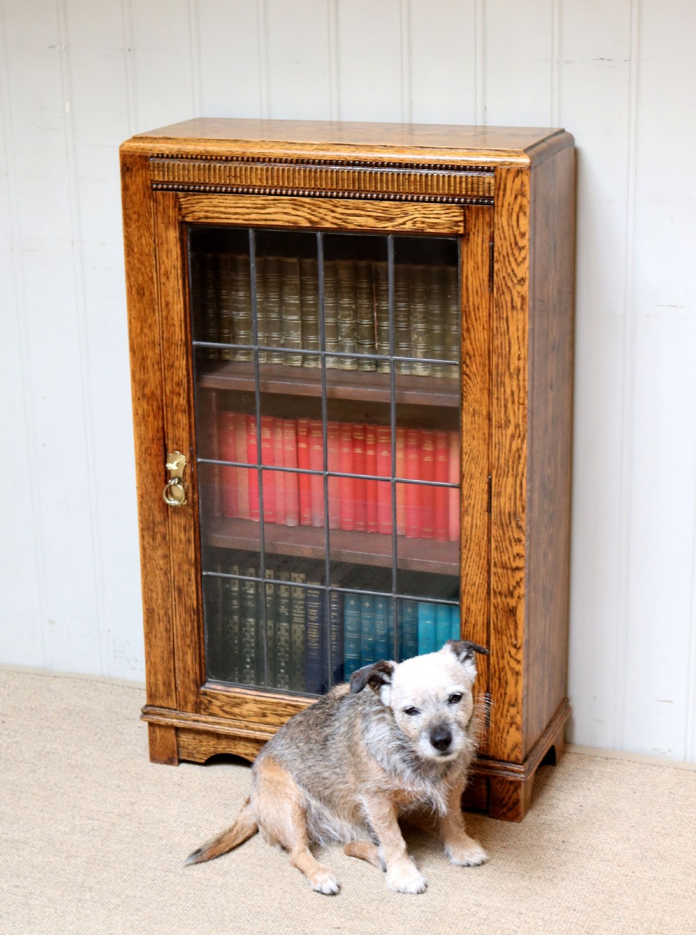 Small Oak Glazed Bookcase View V