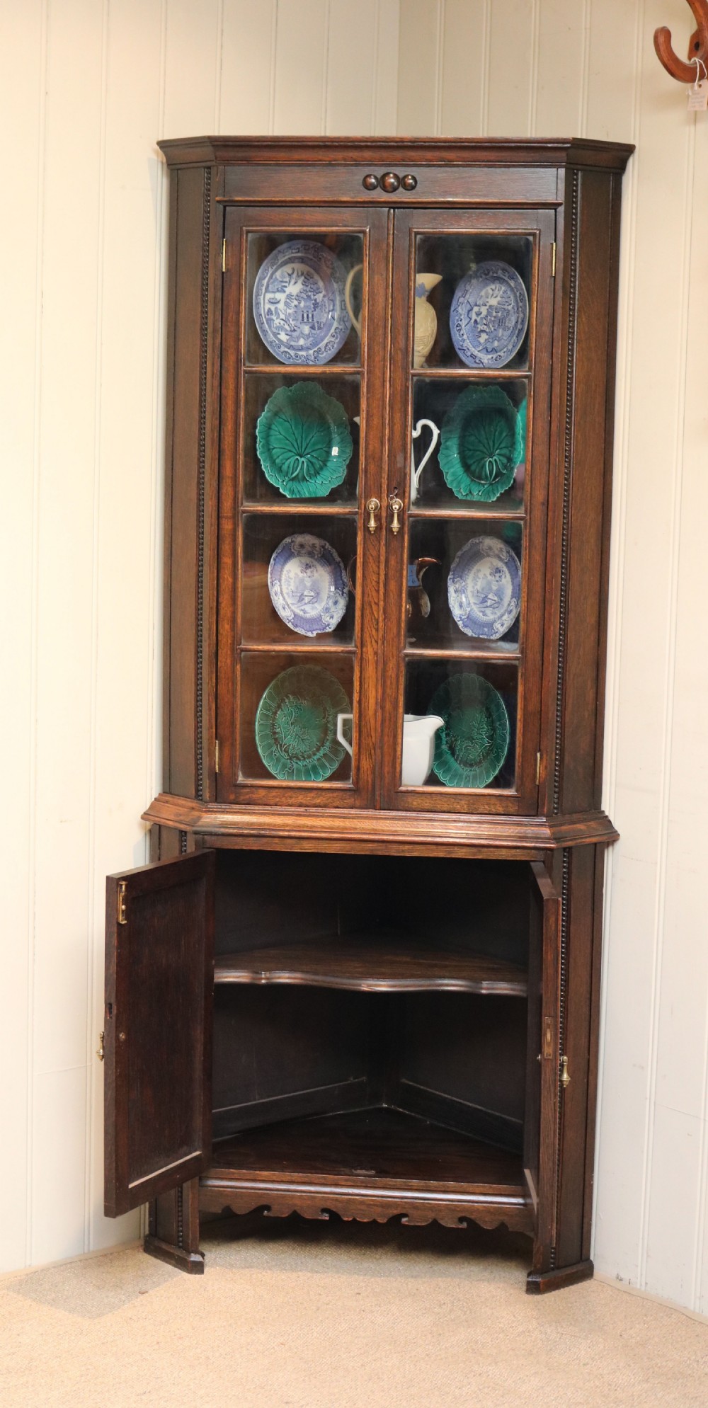1920s Oak Corner Display Cabinet View VI