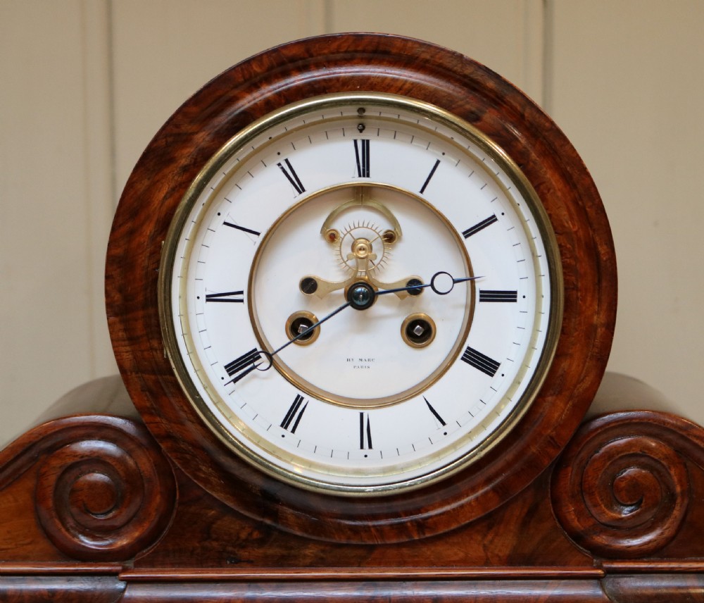 Victorian Drumhead Mantel Clock (France, c. 1860) View III