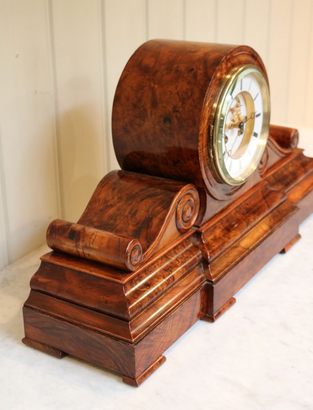 Victorian Drumhead Mantel Clock (France, c. 1860) View V