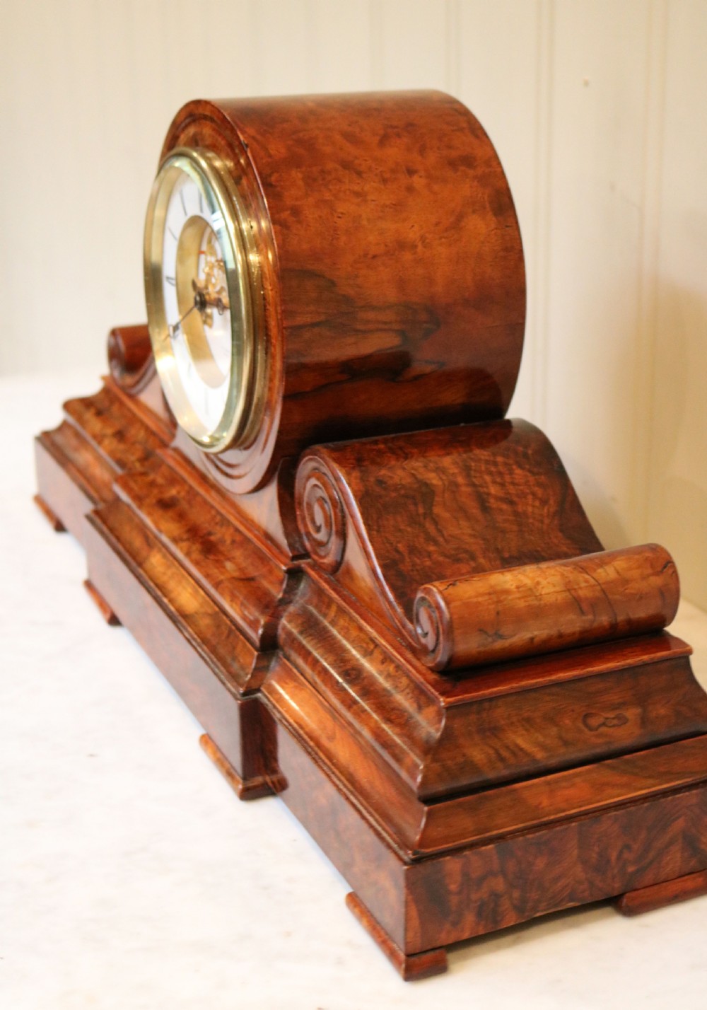 Victorian Drumhead Mantel Clock (France, c. 1860) View VII