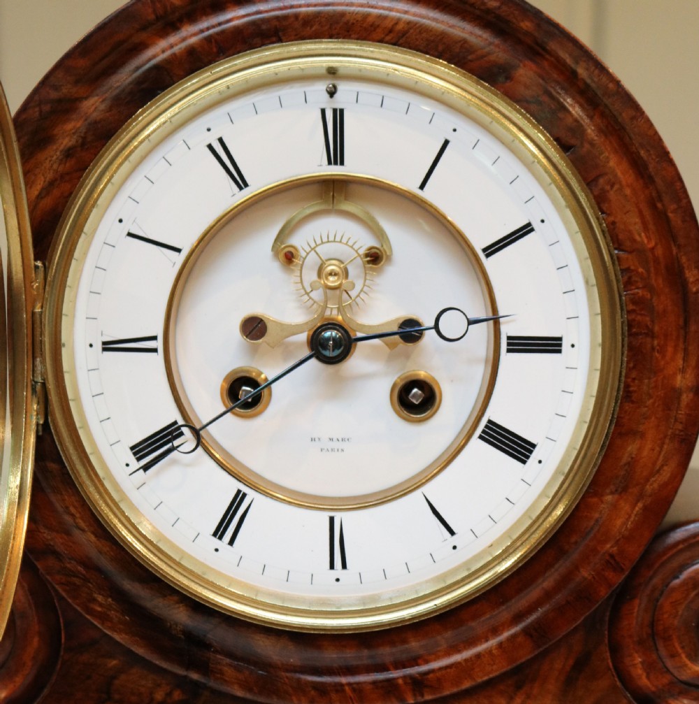 Victorian Drumhead Mantel Clock (France, c. 1860) View VIII