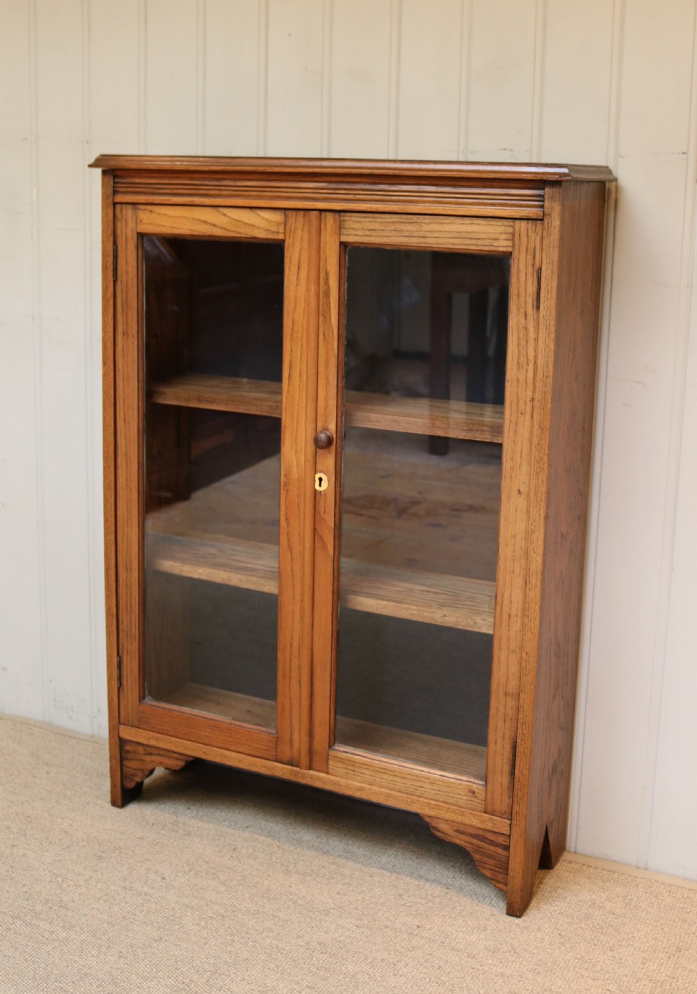 Small Proportioned Oak Glazed Bookcase View IV