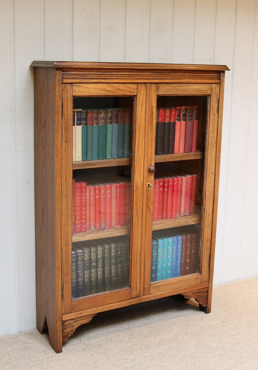 Small Proportioned Oak Glazed Bookcase View V