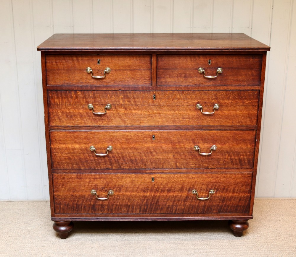 Substantial Mid Victorian Oak Chest Of Drawers 