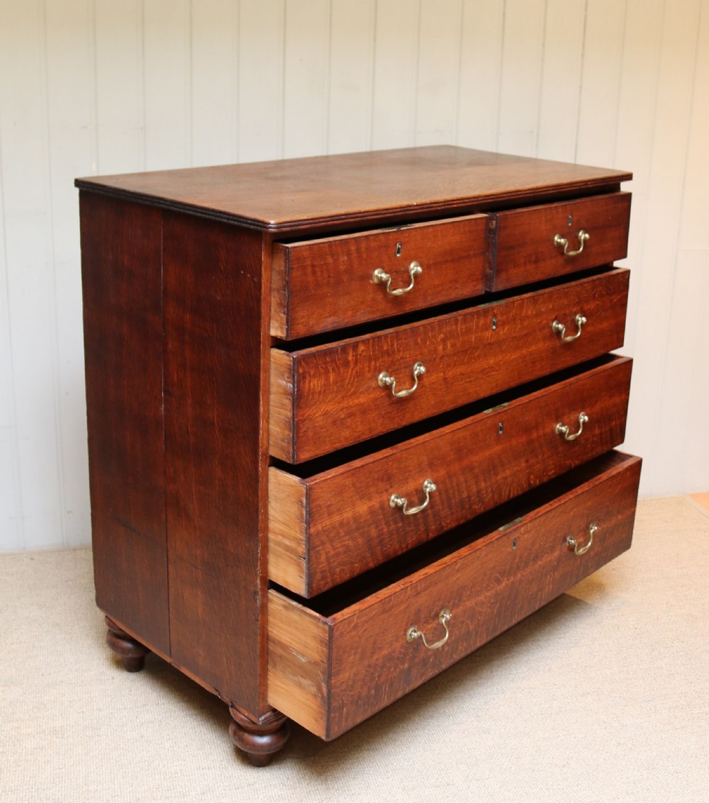 Substantial Mid Victorian Oak Chest Of Drawers  View V