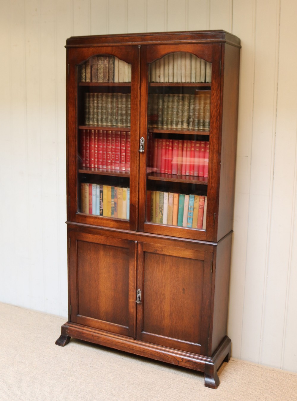 1920s Oak Cabinet Bookcase