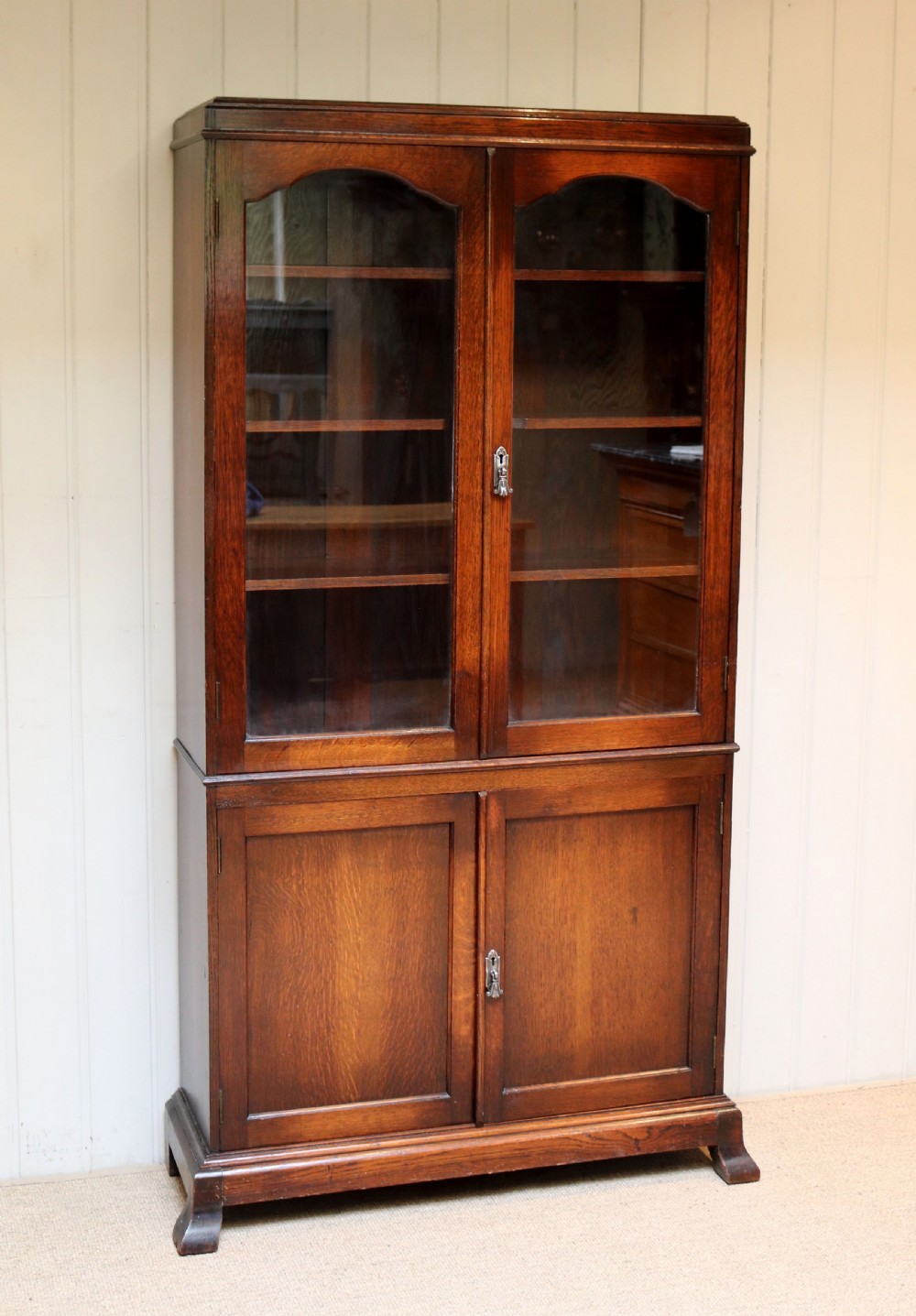 1920s Oak Cabinet Bookcase View II