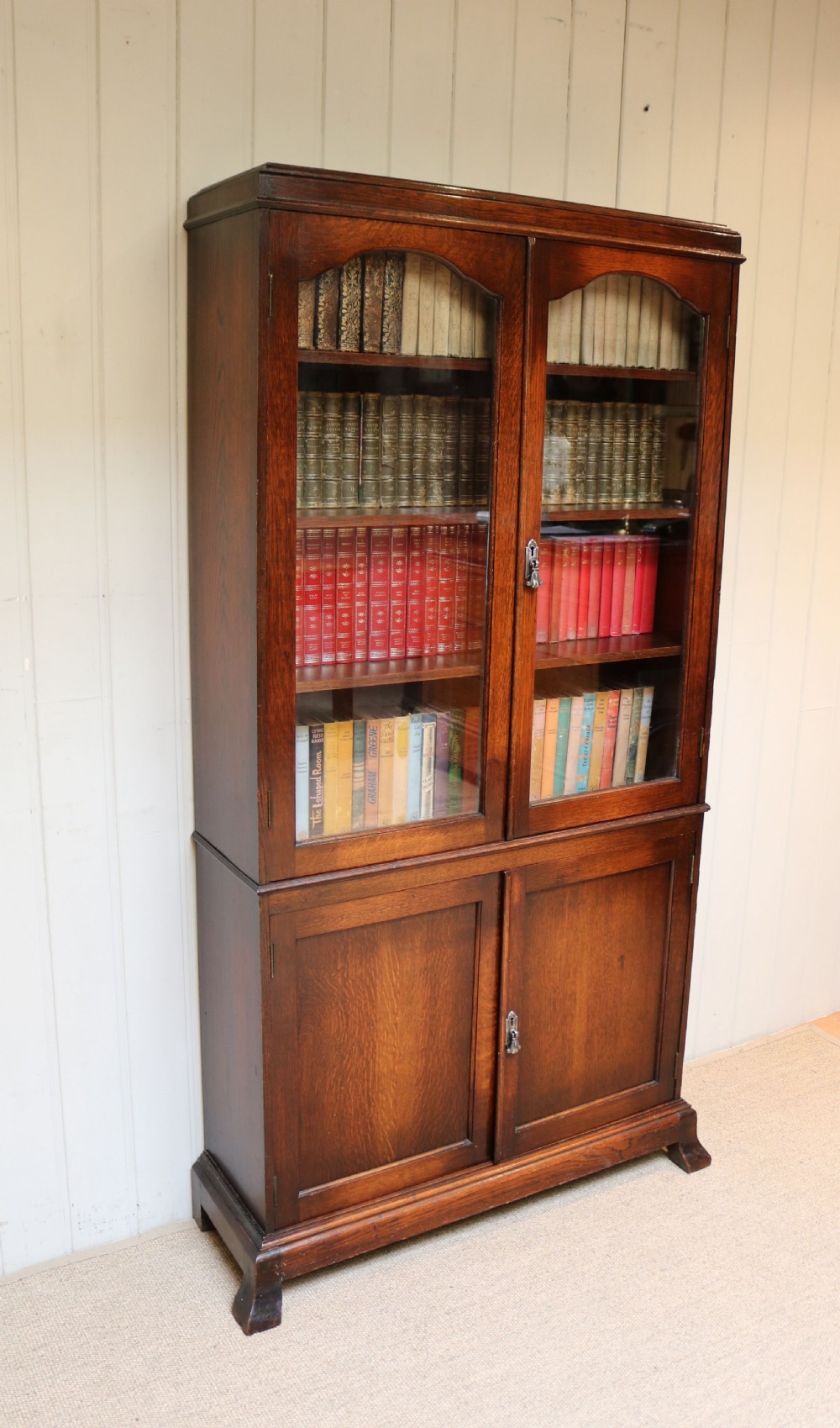 1920s Oak Cabinet Bookcase View III