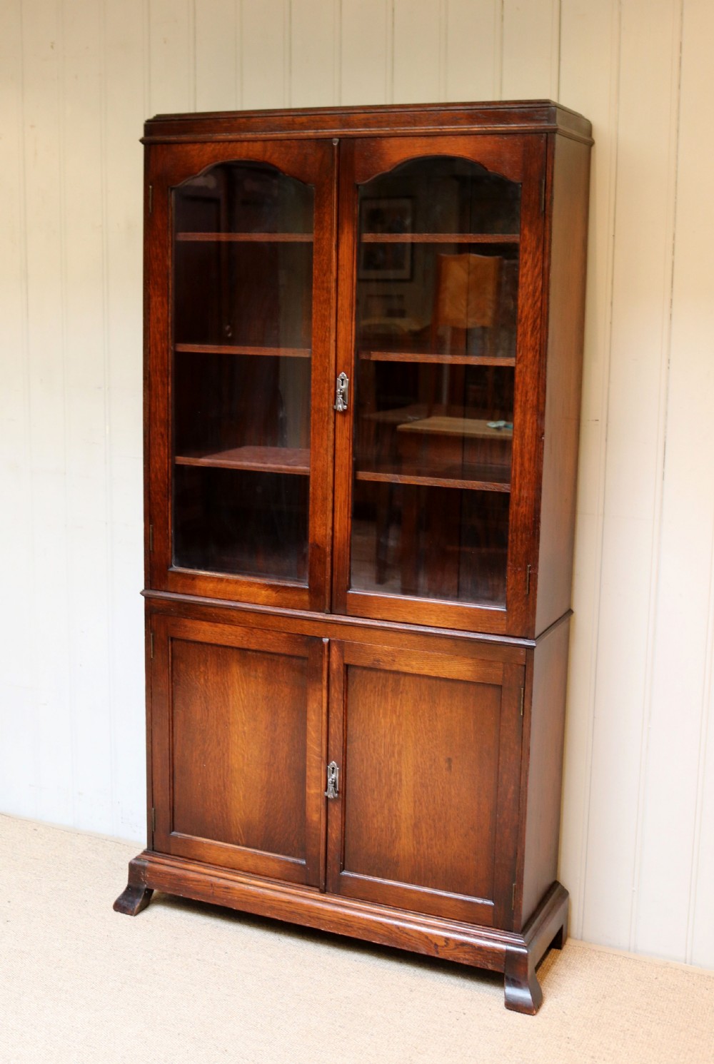 1920s Oak Cabinet Bookcase View IV