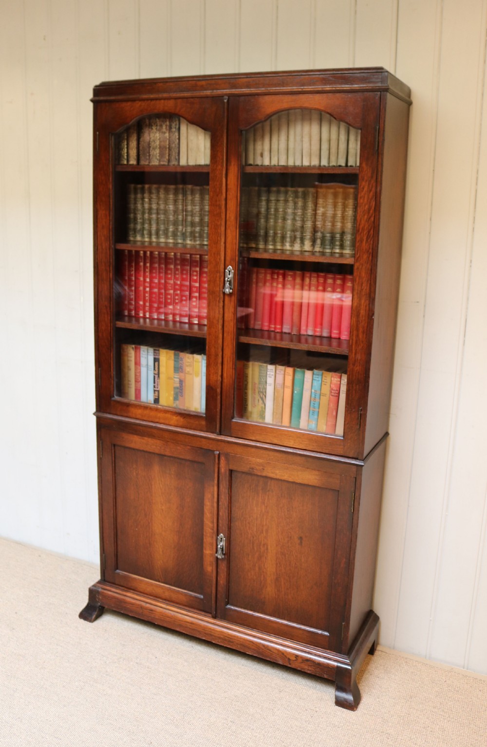 1920s Oak Cabinet Bookcase View V