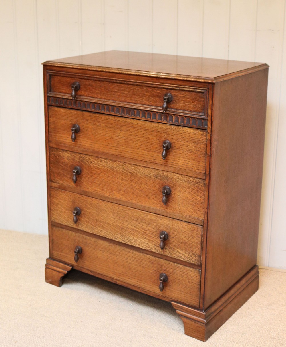 1920s Oak Chest Of Drawers  View V