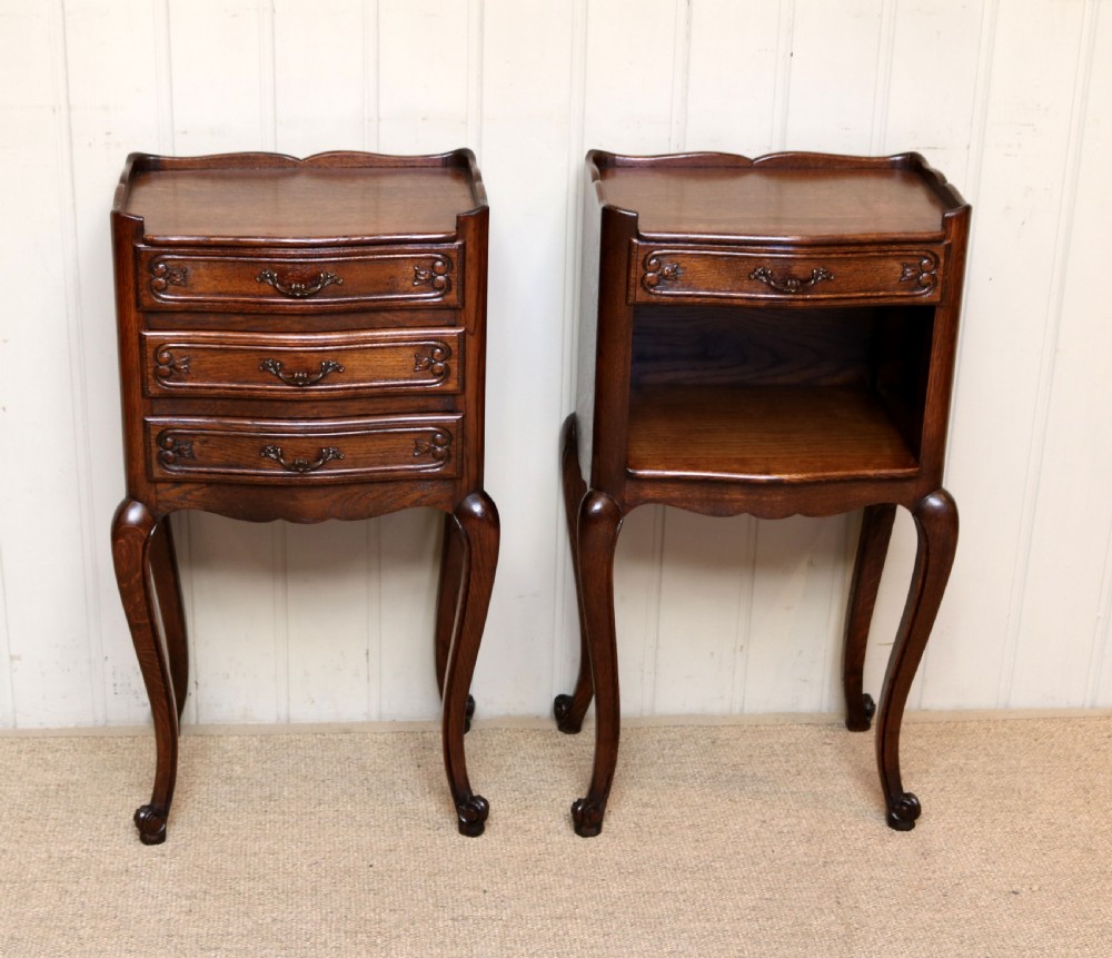 Pair Of French Oak Bedside Cabinets