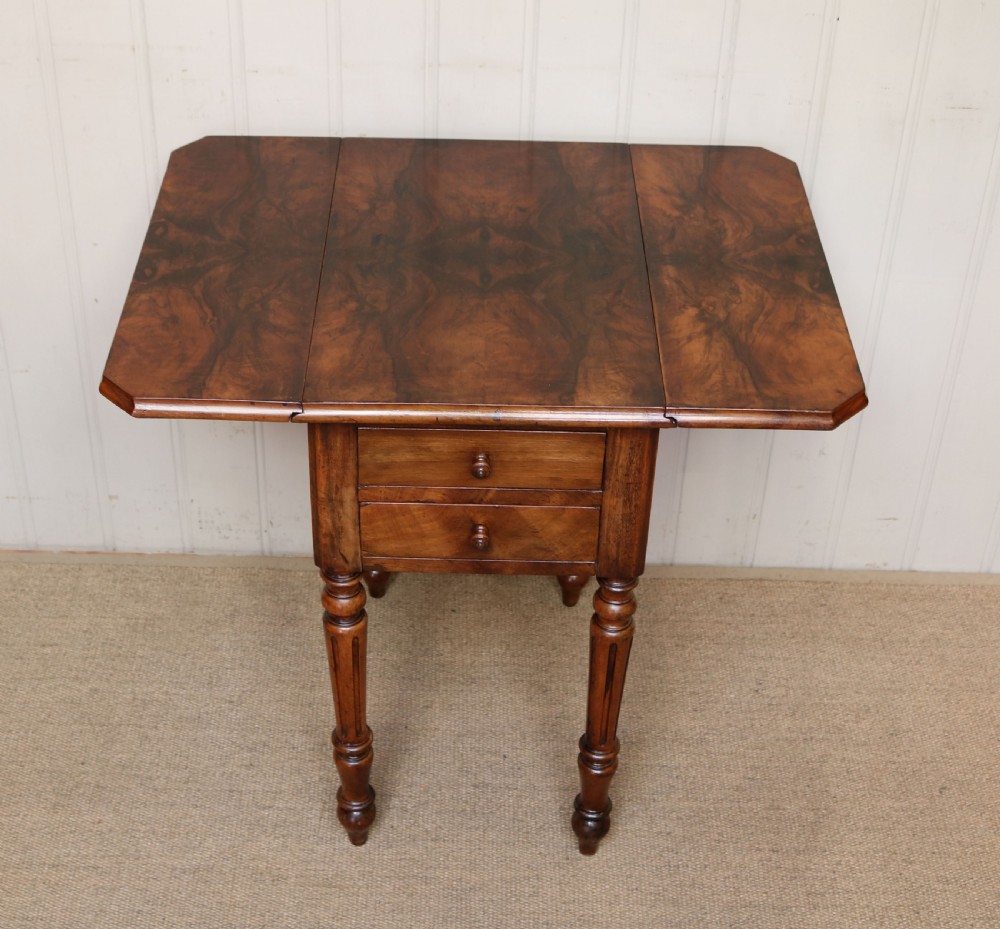 French Burr Walnut Pembroke Table  View V