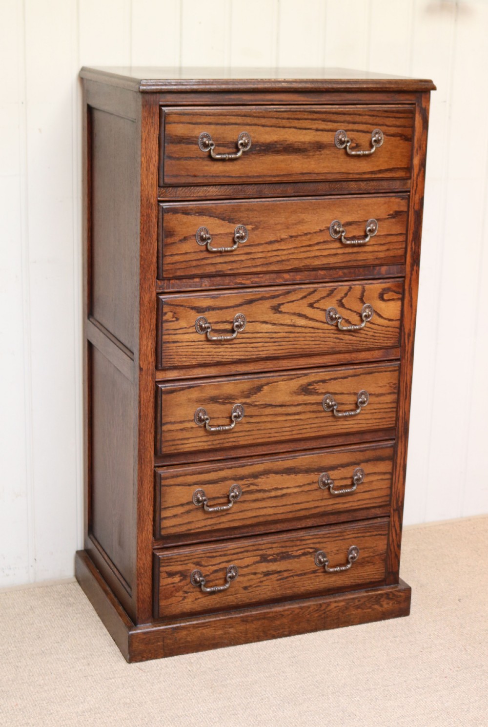 Tall Oak Chest Of Drawers  View II