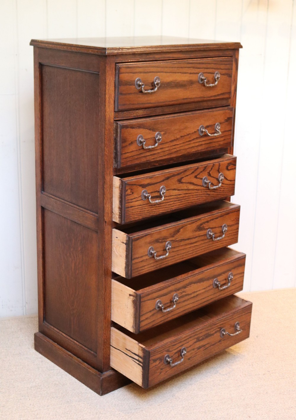 Tall Oak Chest Of Drawers  View VII