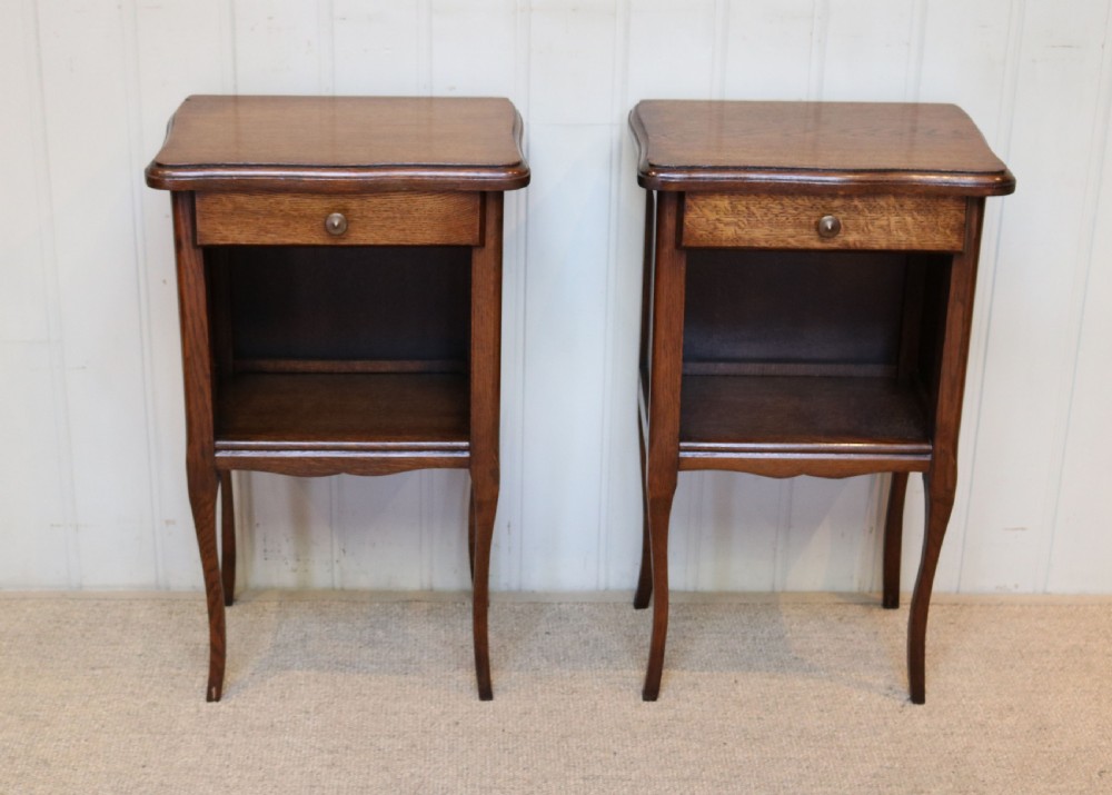 Pair Of French Oak Bedside Cabinets 
