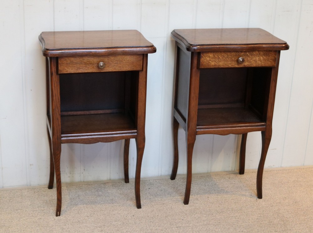 Pair Of French Oak Bedside Cabinets  View II