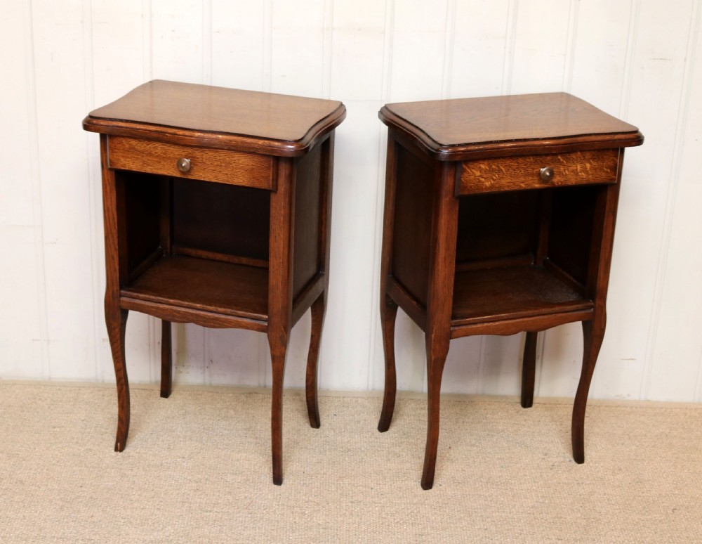 Pair Of French Oak Bedside Cabinets  View V