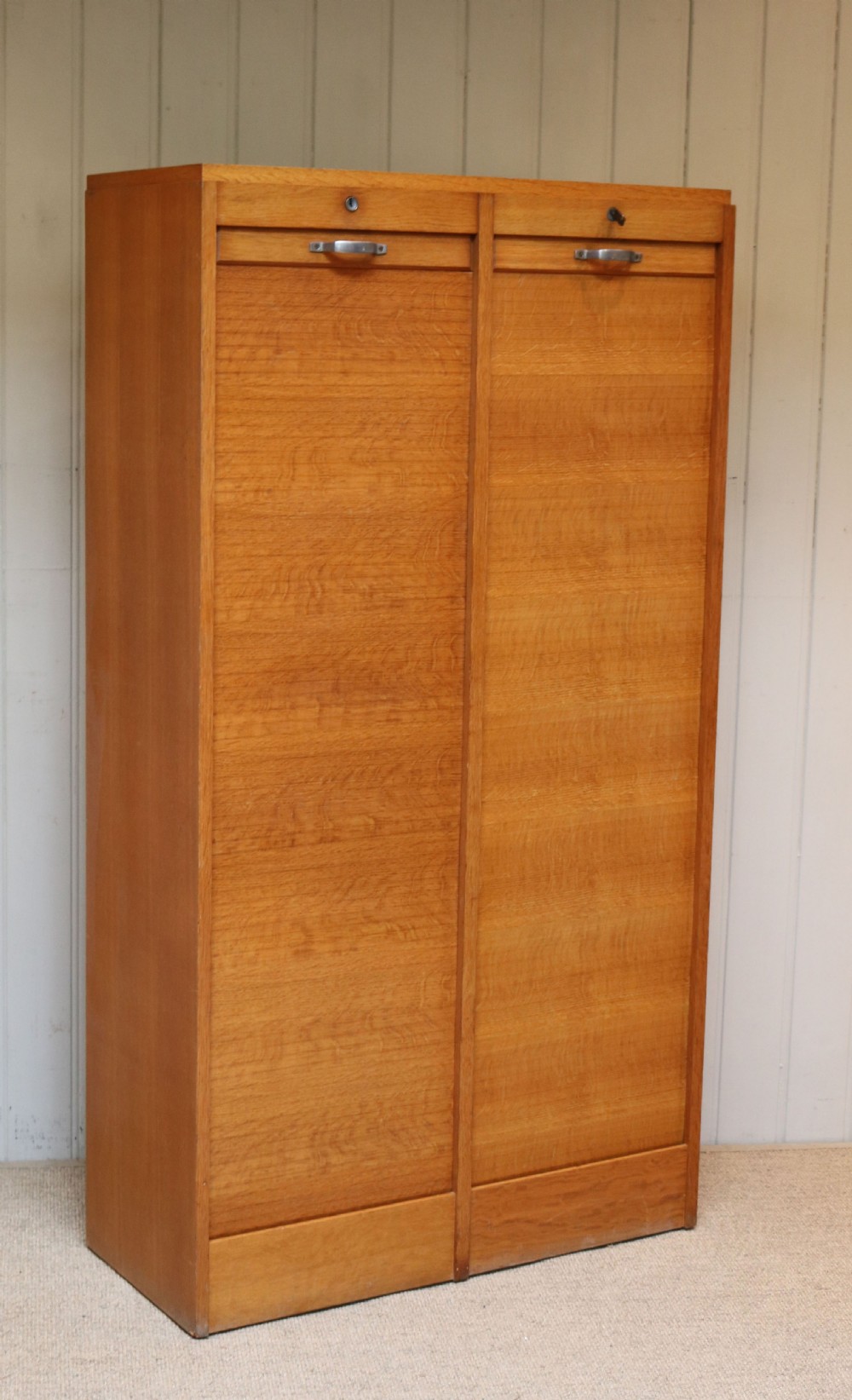 French Double Tambour Front Filing Cabinet 