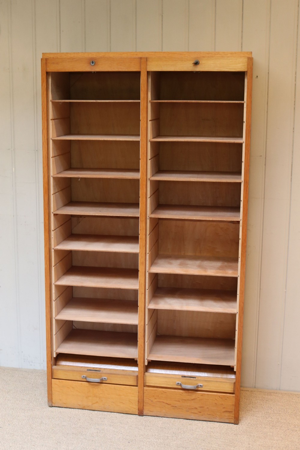 French Double Tambour Front Filing Cabinet  View III